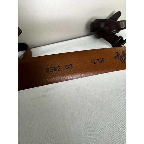 Mens 42 Leather Belts Set Lot Bundle of 4 Brown Burgundy Tawny Black Dress Work - Picture 12 of 16